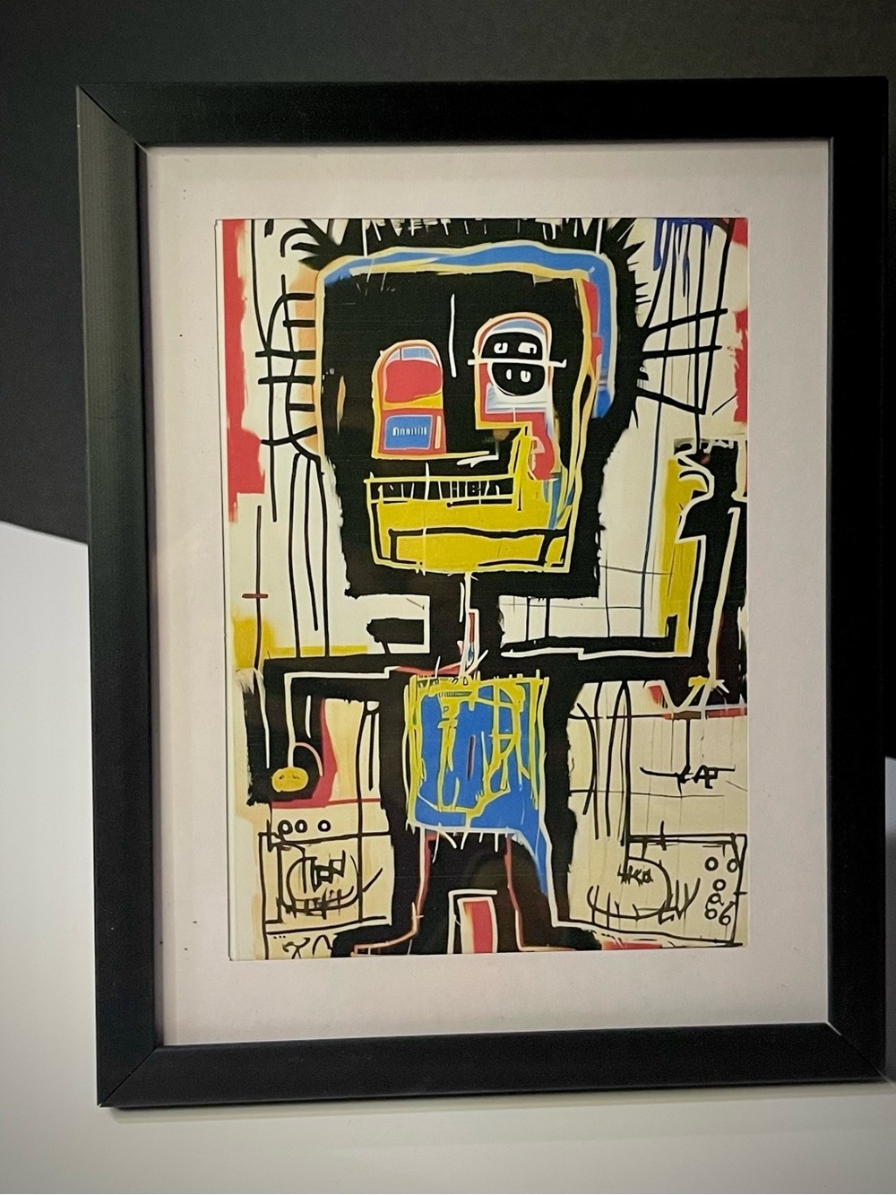 Framed Basquiat-Style Floating Frame Art print